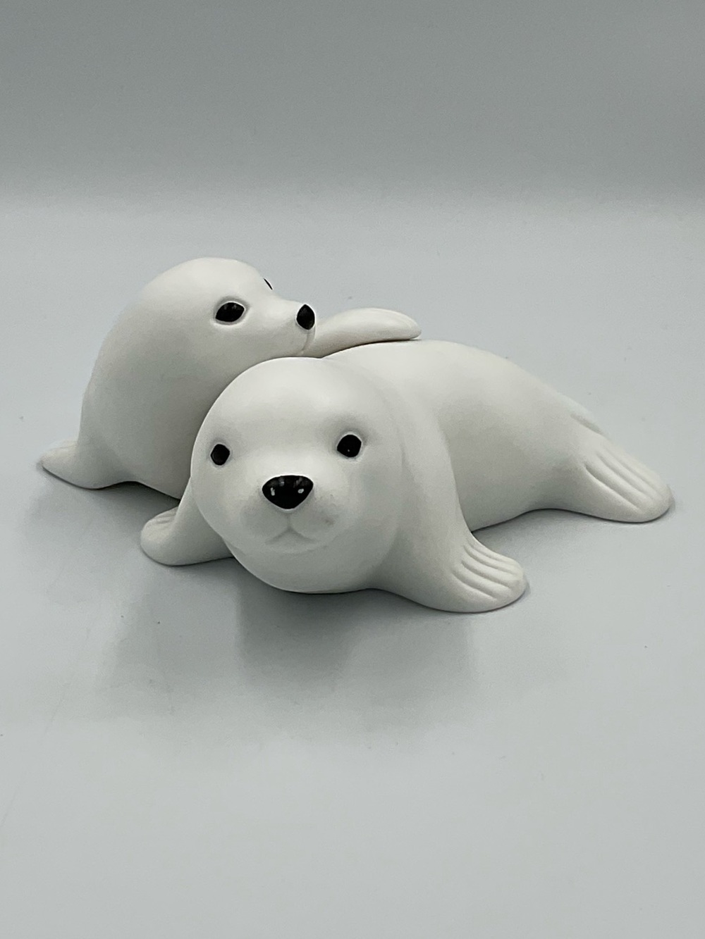 Vintage FTD Collector Series “White Seal and Cub” Porcelain Figurine 1980s